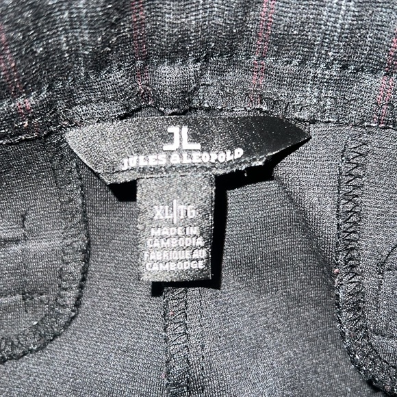 Jules & leopold dress pants. Charcoal with grey and maroon vertical stripes - Picture 3 of 3